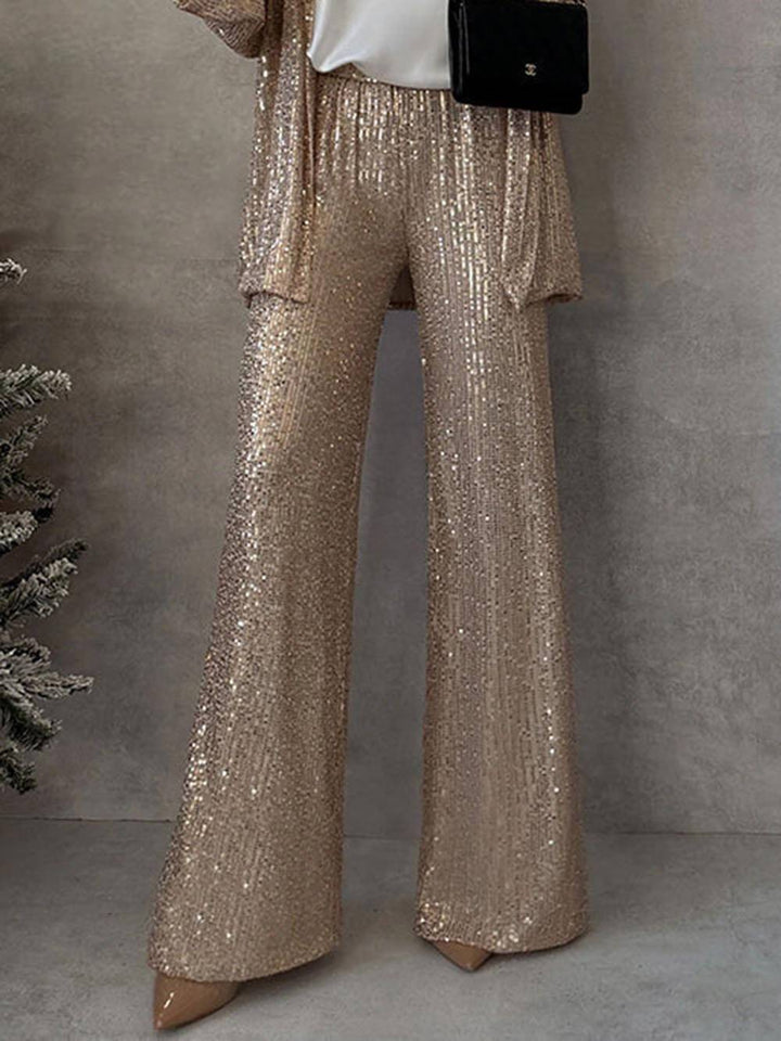 Damen Glitzerndes Blazeranzug mit weitem Bein und schimmernden Pailletten Drune
