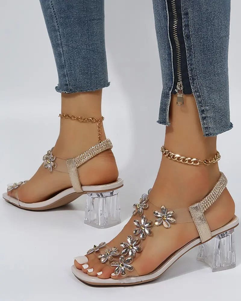 Drune | Sandalen Mit Riemen Und Strass Hohe Absätze