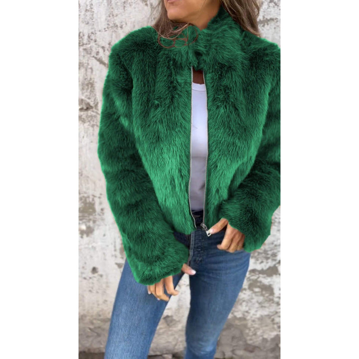 Drune | Bond PU-Jacke mit hohem Kragen und Reißverschluss