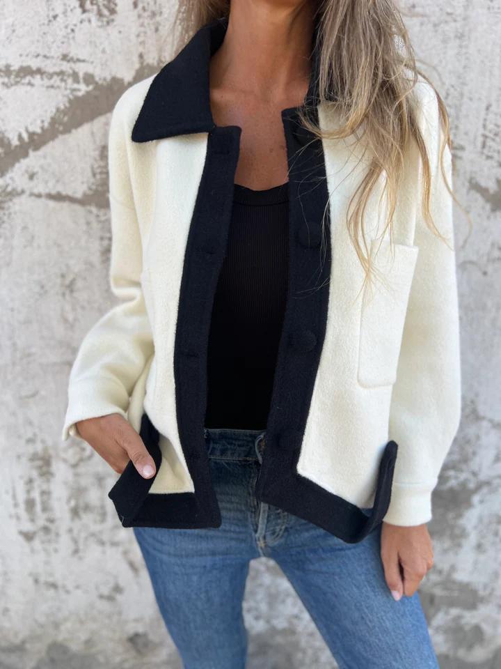 Drune | Kurze Jacke mit Kontrastkanten Moderner Schnitt Zeitloses Design