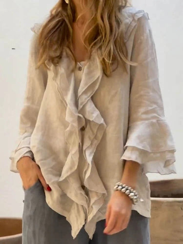 Drune | Women's Ruffles Freizeithemd