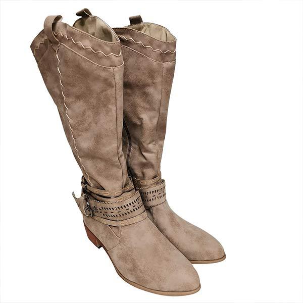 Drune | Cowboystiefel Mit Blockabsatz - Dekorative Schnalle