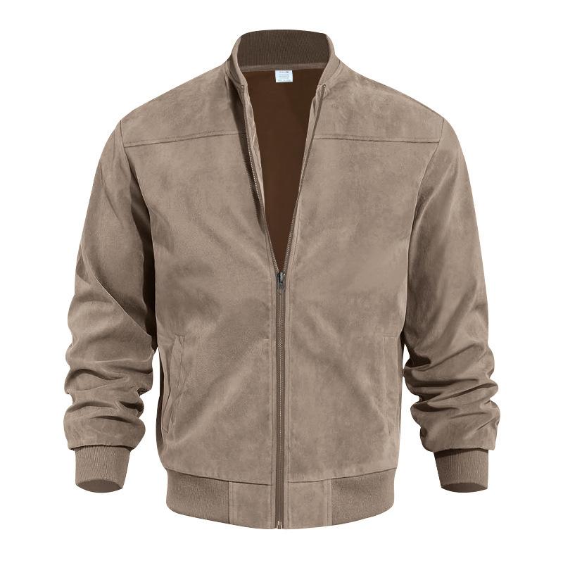 Drune | Leichte Übergangsjacke für Männer im Wildleder-Look mit Stehkragen