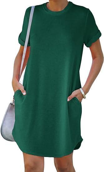 Graues Shirtkleid mit Kurzarm