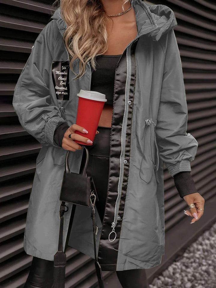 Drune | Damen Parka - langer Mantel mit Kapuze, verstellbarem Kordelzug und Reißverschluss