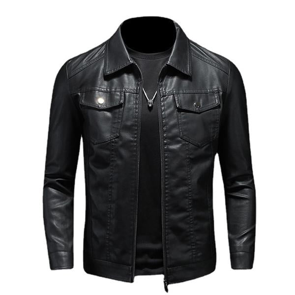 Drune | Lederjacke mit Kragen für Herren