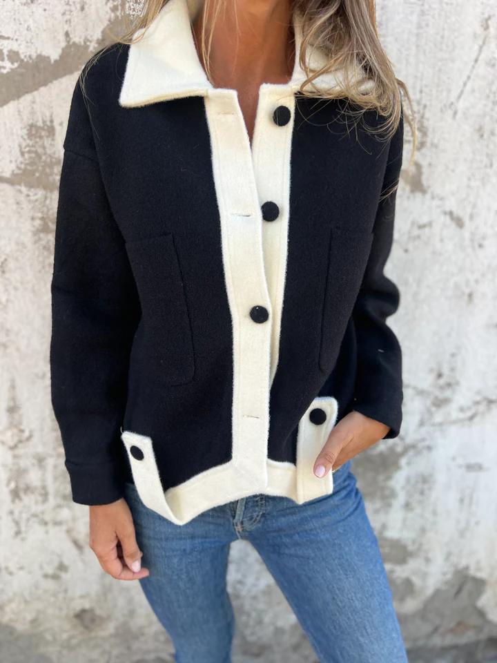 Drune | Kontrastjacke mit Knöpfen Weich und Modern Zeitloses Design