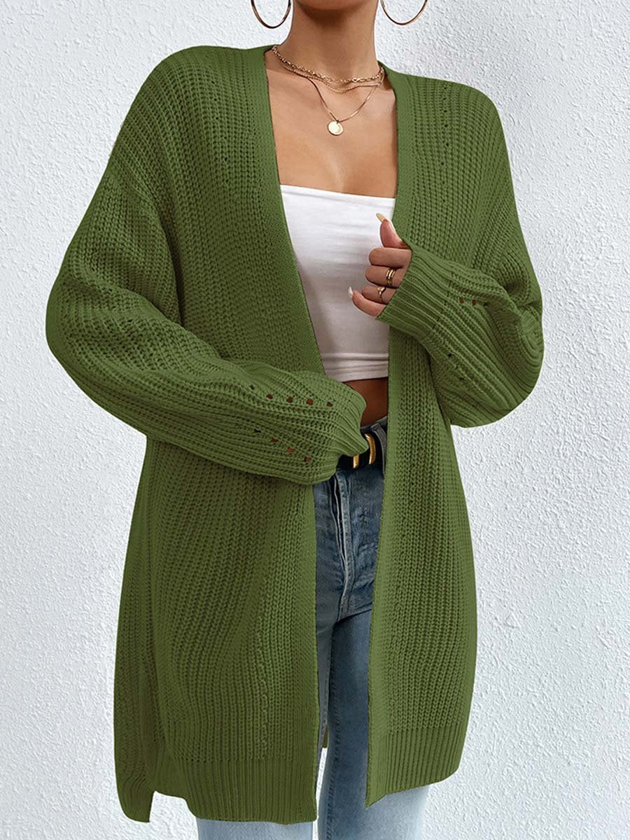 Drune | Kardigan - V-Ausschnitt Lockere Mittellange Gestrickte Jacke, Lässig und Bequem