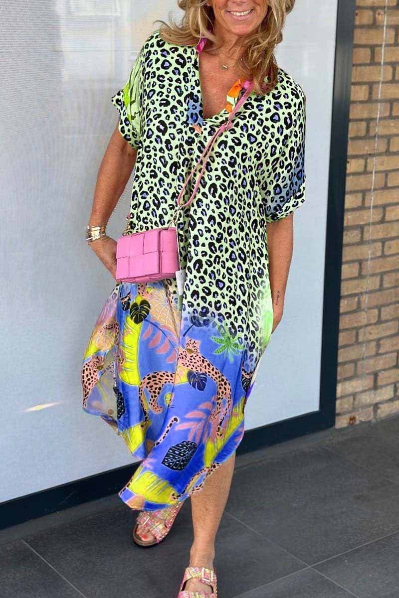 Drune | Animal Print Midi Kleid