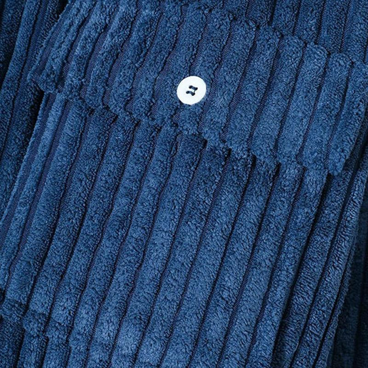 Drune - Stilvolles Dunkelblaues Lässiges Corduroy Herbst Overshirt für Männer