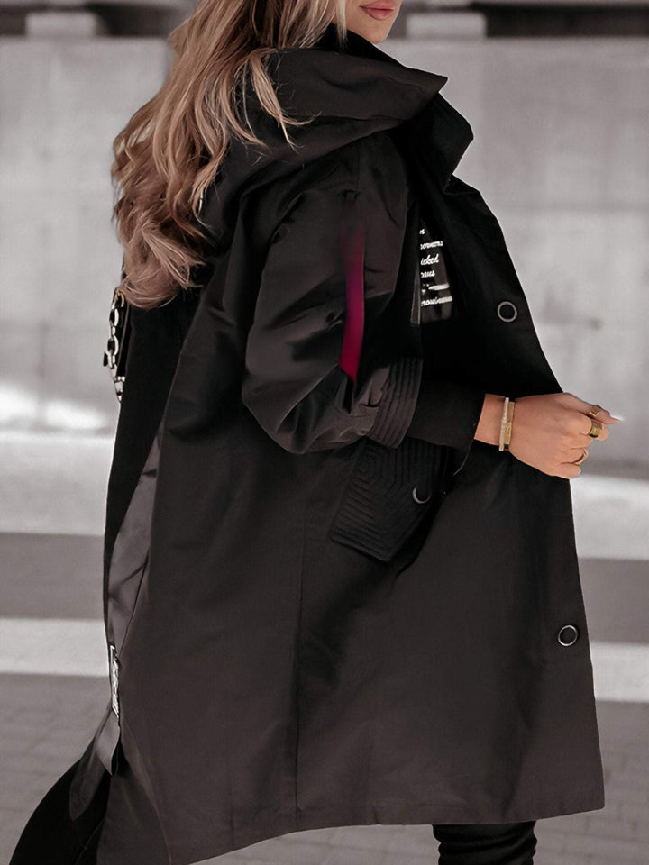 Drune | Damen Parka - langer Mantel mit Kapuze, verstellbarem Kordelzug und Reißverschluss