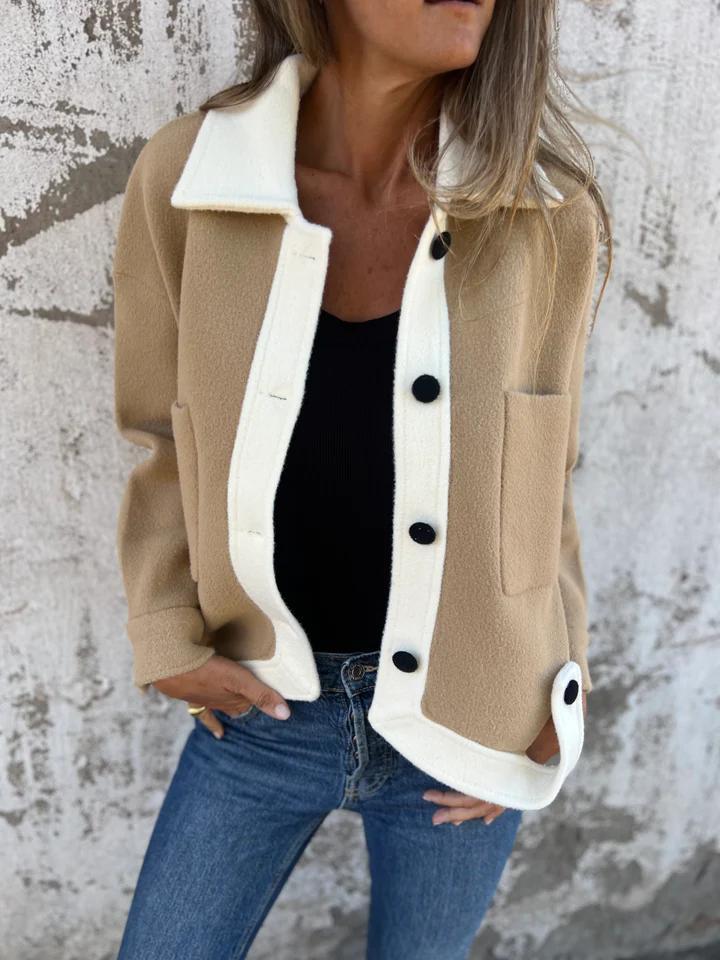 Drune | Kontrastjacke mit Knöpfen Weich und Modern Zeitloses Design