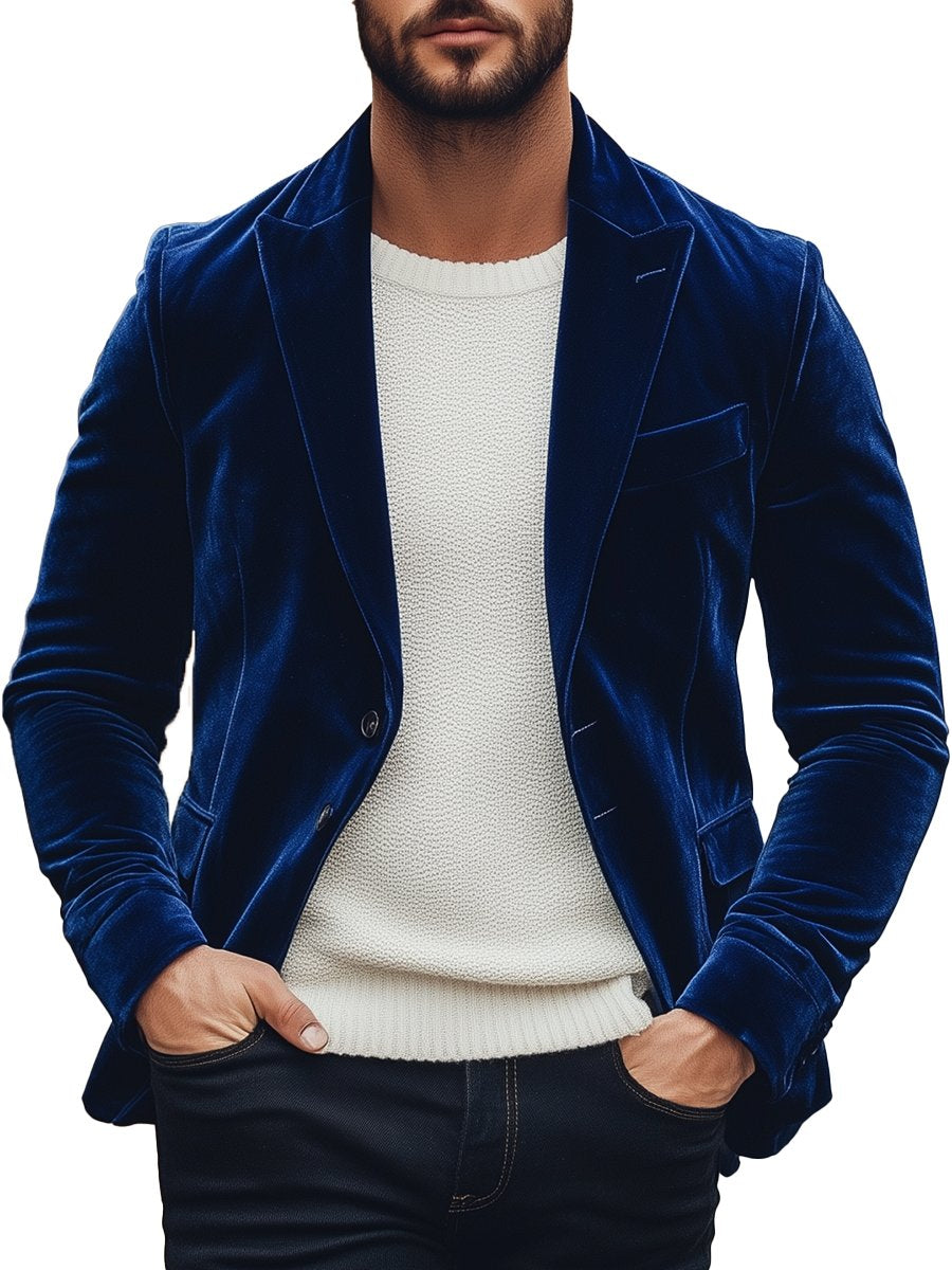 Drune | Weinlese Samt Einreiher Anzugjacke Elegant & Stilvoll