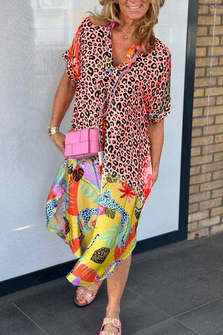 Drune | Animal Print Midi Kleid