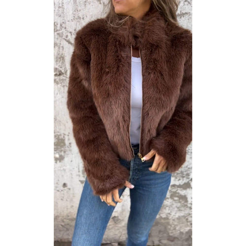 Drune | Bond PU-Jacke mit hohem Kragen und Reißverschluss