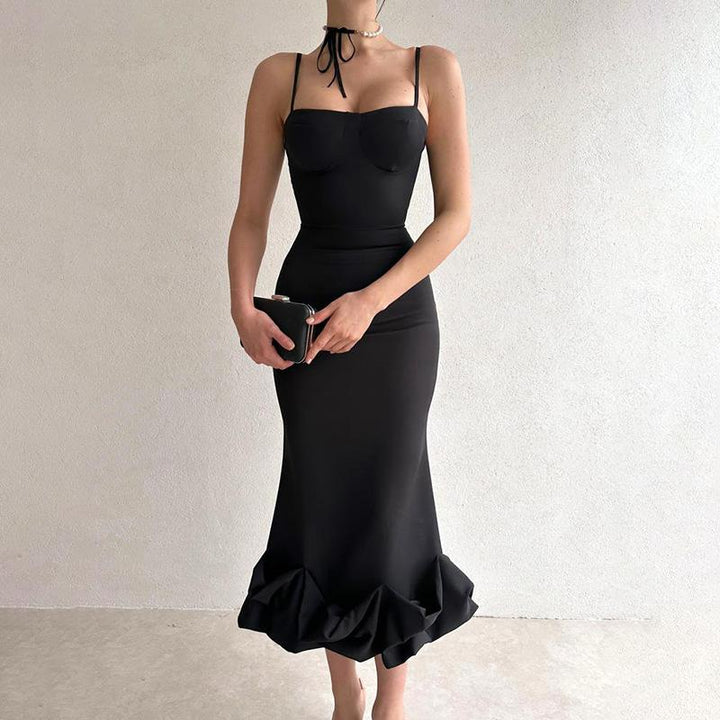 Drune - Elegantes einfarbiges Slipkleid