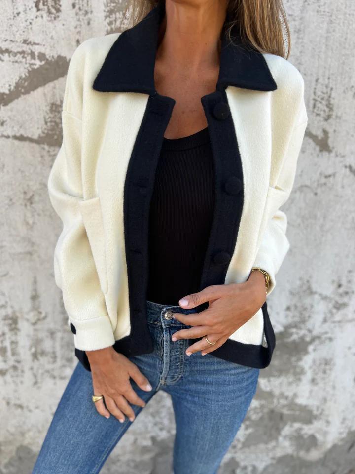 Drune | Kontrastjacke mit Knöpfen Weich und Modern Zeitloses Design