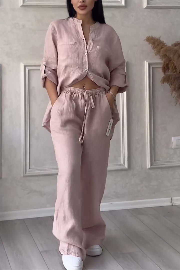Drune | Zweiteiliges Set mit Hosen aus Baumwolle und Leinen