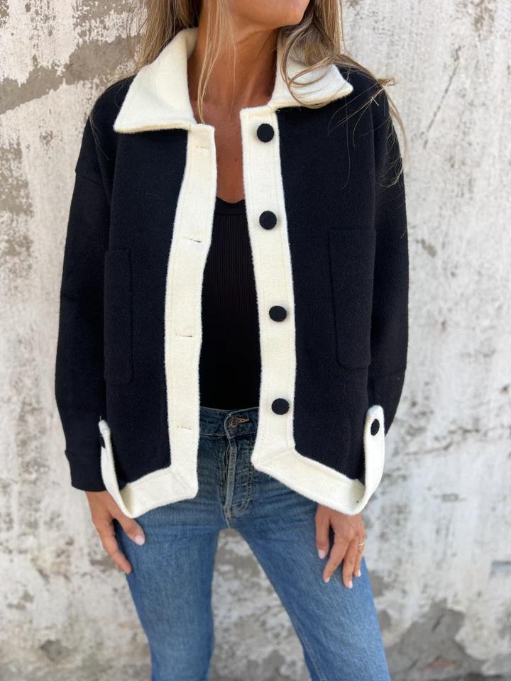 Drune | Kurze Jacke mit Kontrastkanten Moderner Schnitt Zeitloses Design