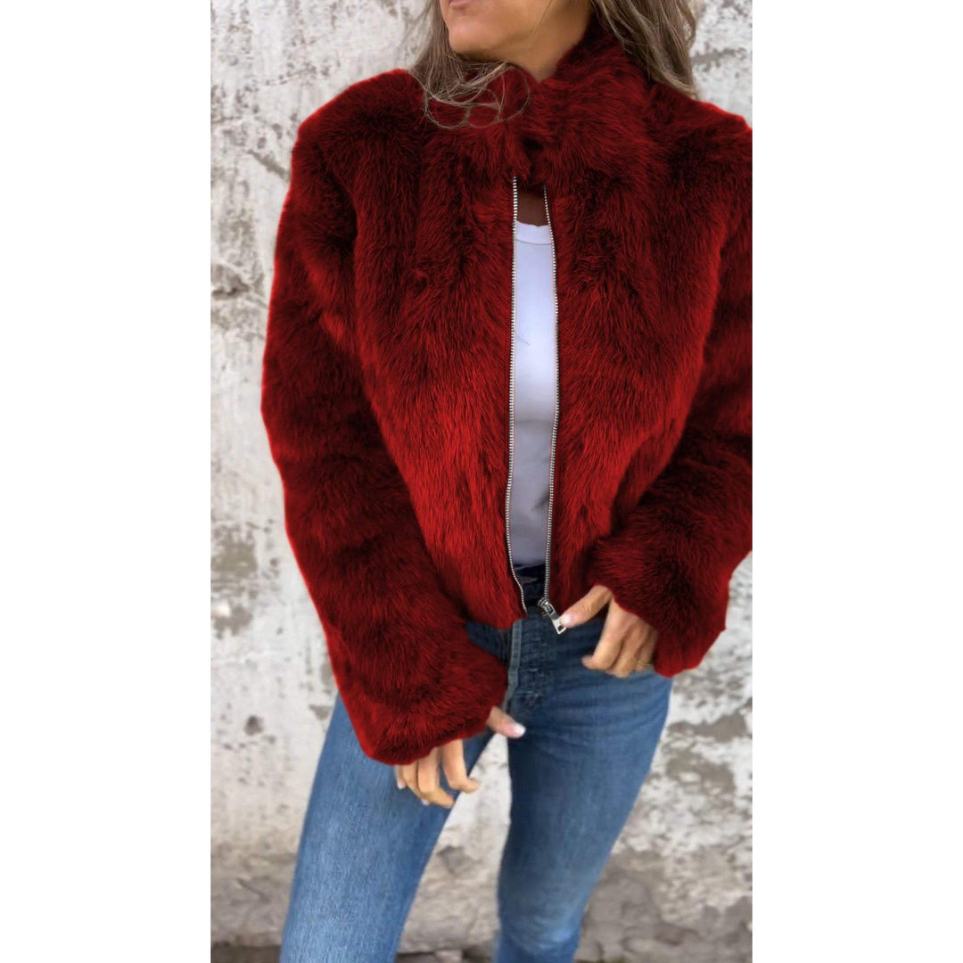 Drune | Bond PU-Jacke mit hohem Kragen und Reißverschluss