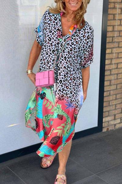 Drune | Animal Print Midi Kleid