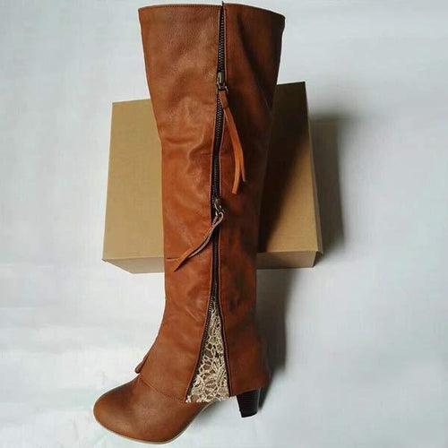 Drune - Vintage High Heel Stiefel mit klobigem Absatz