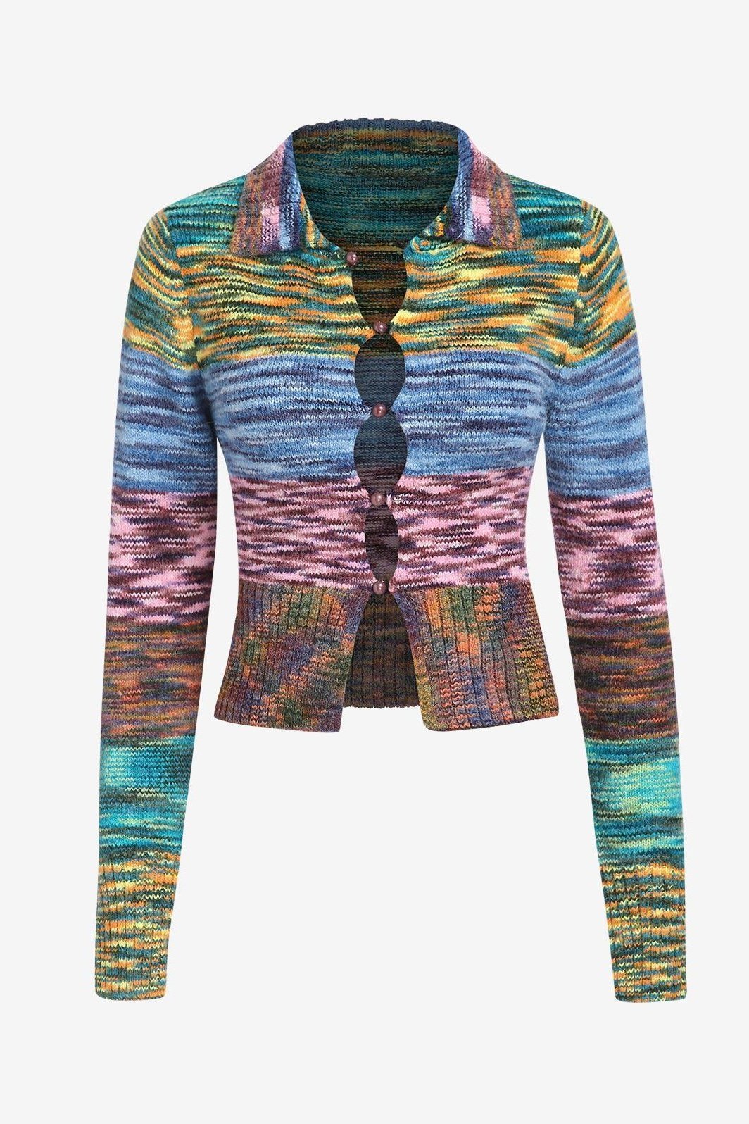 Drune | Strickcardigan Mehrfarbig Wollmischung Kreativ und Zeitlos