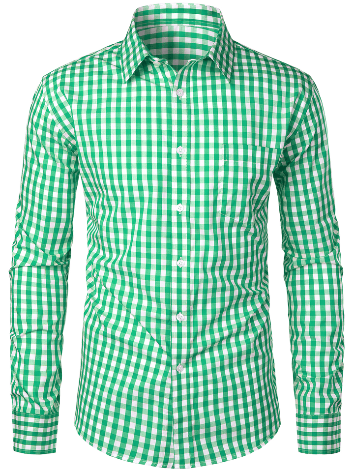 Drune | Karierte Hemd Mit Langen Ärmeln Herren Blusen Shirt