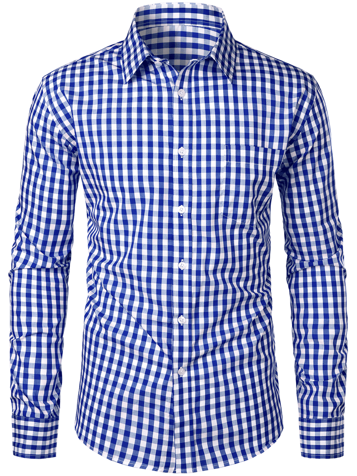 Drune | Karierte Hemd Mit Langen Ärmeln Herren Blusen Shirt