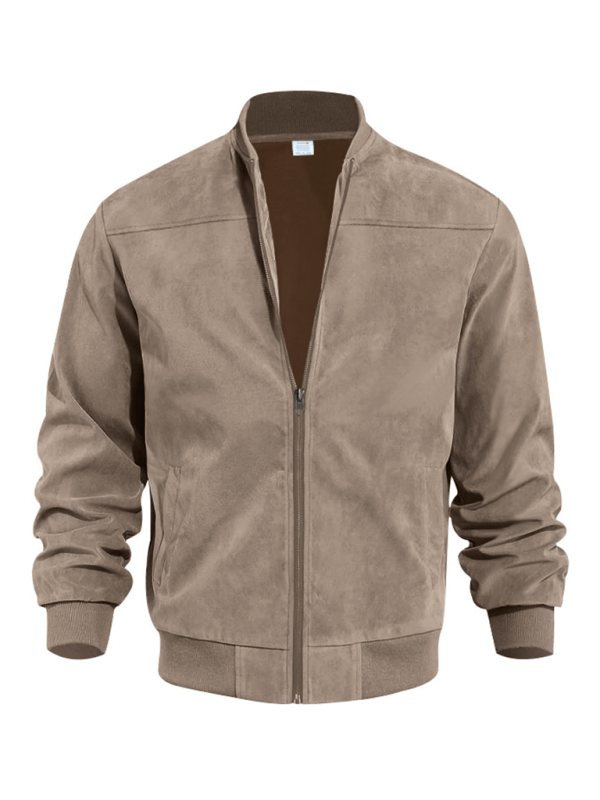 Drune | Wildleder Retro Reißverschluss Herrenjacke Bomberjacke