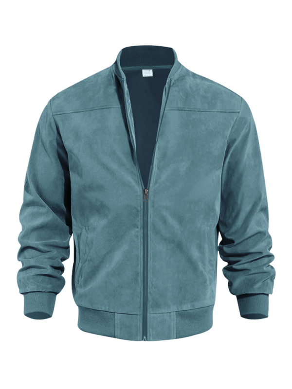 Drune | Wildleder Retro Reißverschluss Herrenjacke Bomberjacke
