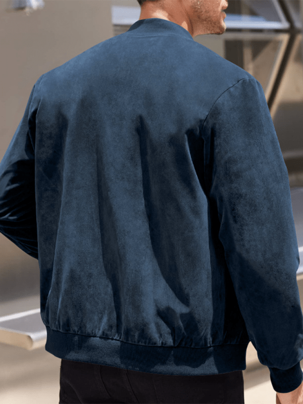 Drune | Wildleder Retro Reißverschluss Herrenjacke Bomberjacke