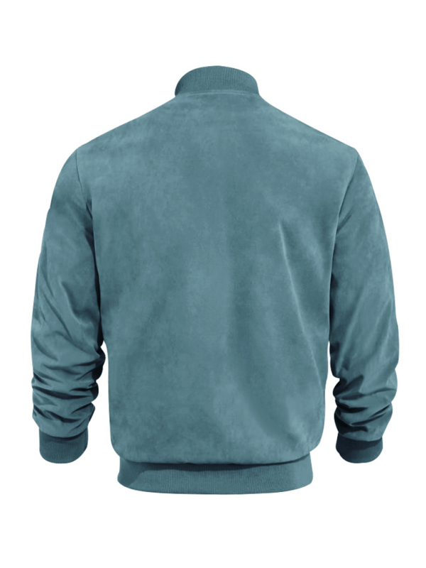 Drune | Wildleder Retro Reißverschluss Herrenjacke Bomberjacke