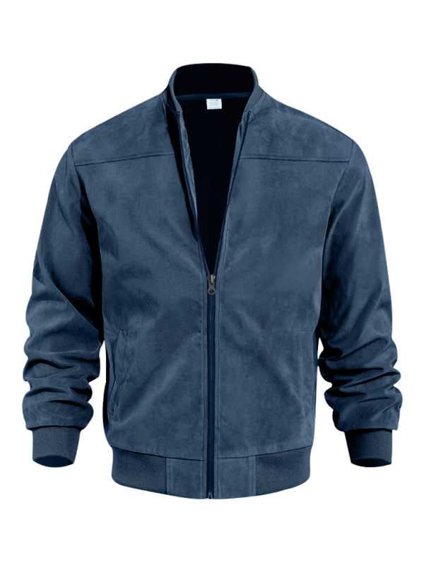 Drune | Wildleder Retro Reißverschluss Herrenjacke Bomberjacke
