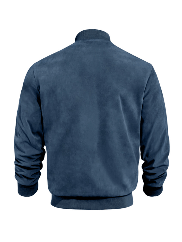 Drune | Wildleder Retro Reißverschluss Herrenjacke Bomberjacke