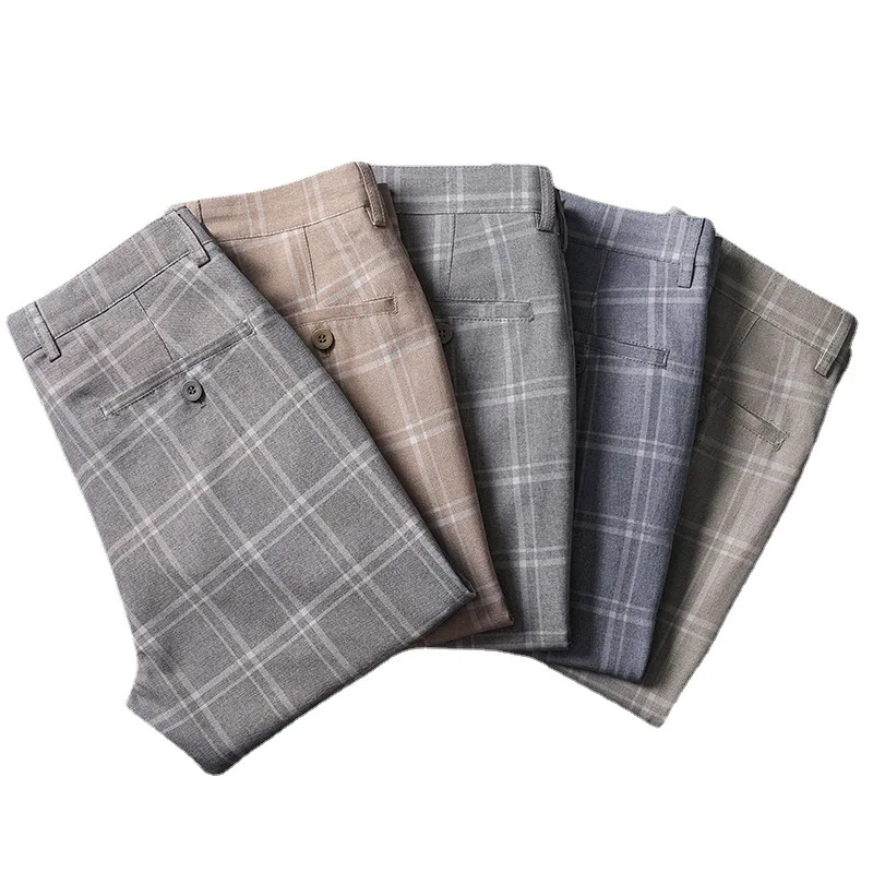 Drune | Herren Kariert Hose Stretch