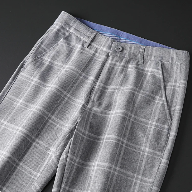 Drune | Herren Kariert Hose Stretch