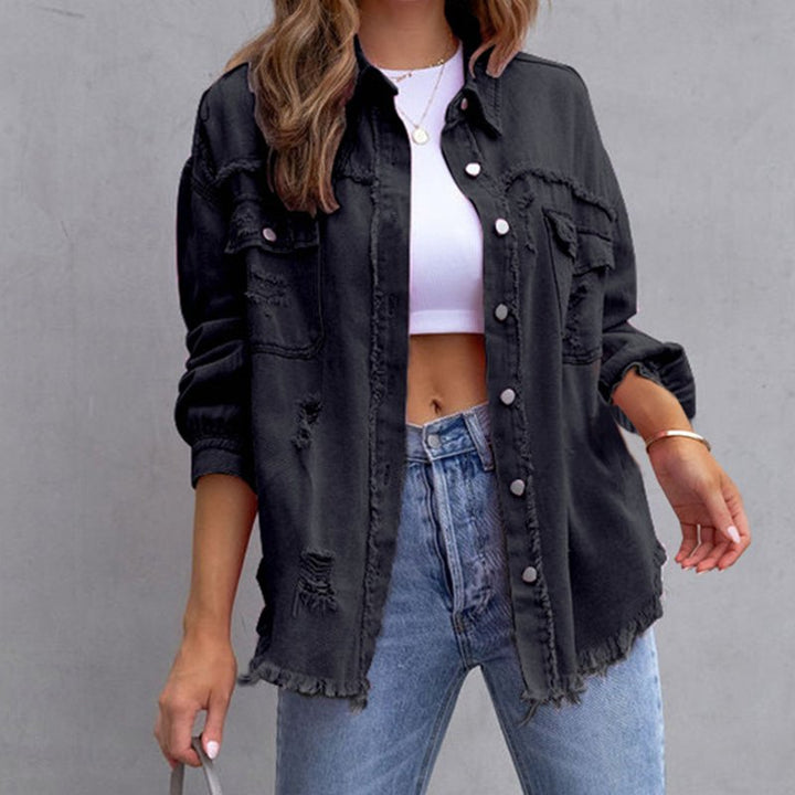 Drune | Lässige Damen Denimjacke mit Langen Ärmeln