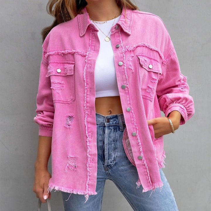 Drune | Lässige Damen Denimjacke mit Langen Ärmeln