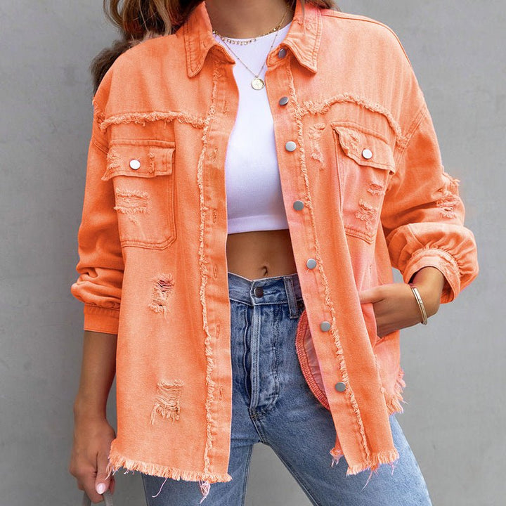 Drune | Lässige Damen Denimjacke mit Langen Ärmeln