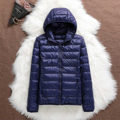 Drune | Damen Kurze Winter Daunenjacke - Mit Kapuze