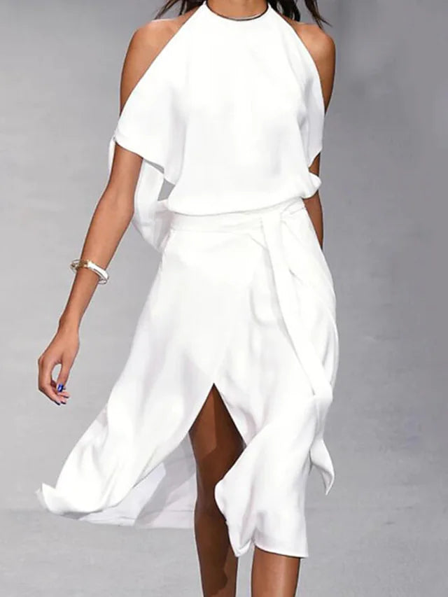 Drune | Lässiges Off-Shoulder Midi-Kleid