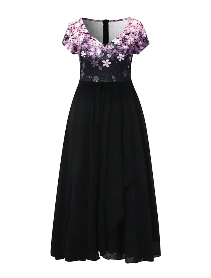 Drune | Elegantes Midi Kleid mit Blumen-Spitze