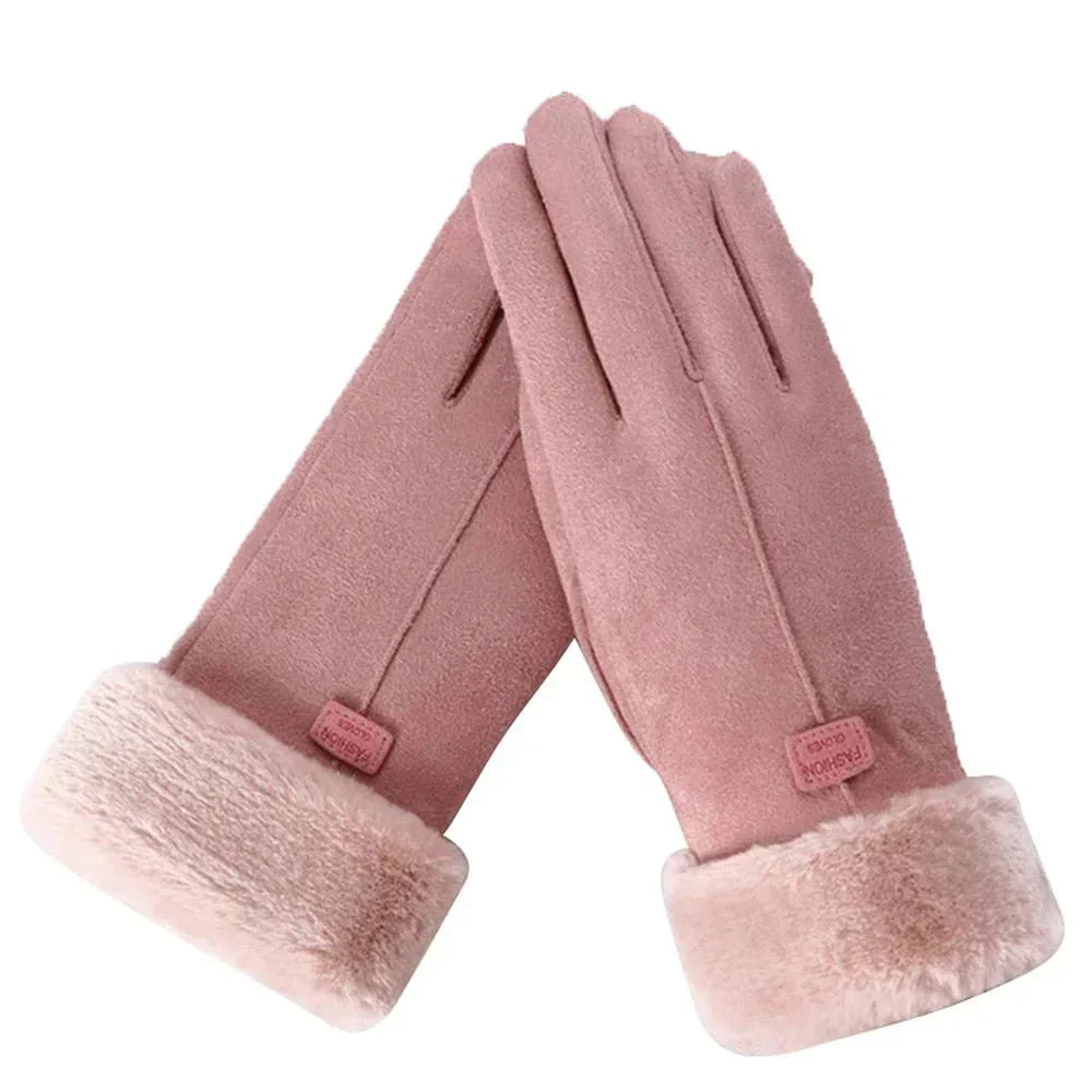 Drune | Stilvolle Damenhandschuhe mit Pelzrand
