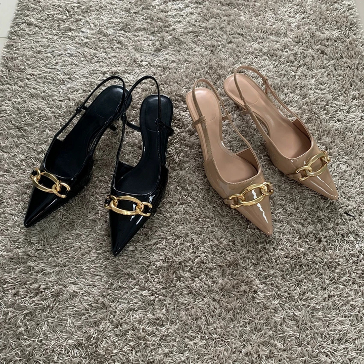 Drune | Damen Kitten Heels Beige