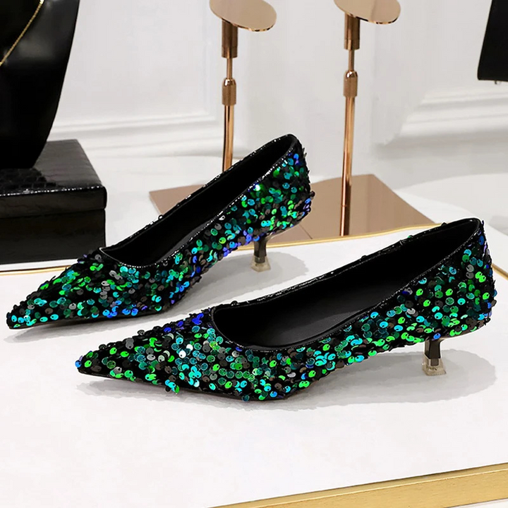 Drune | Damen Kitten Heels in Schwarz