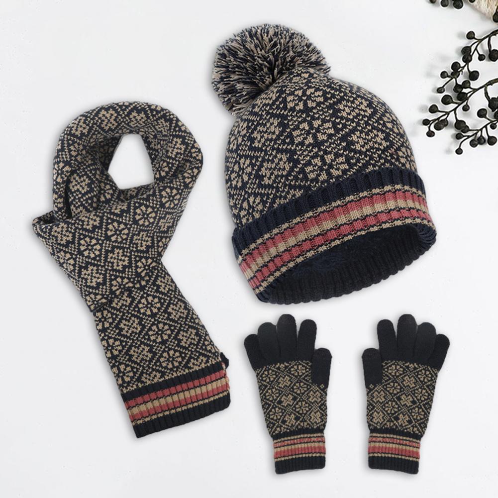 Drune | Lässiges Herbst Winter 4-teiliges Warmes Strickset für Frauen