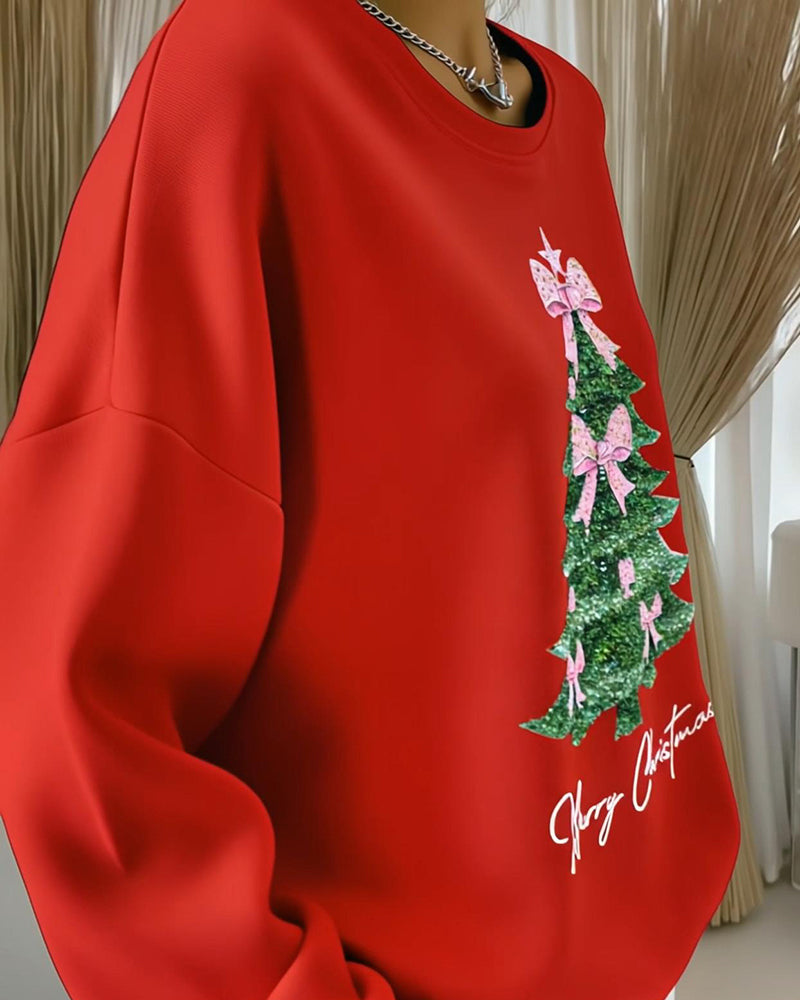 Drune | Sweatshirt mit Weihnachtsdruck und Langen Ärmeln