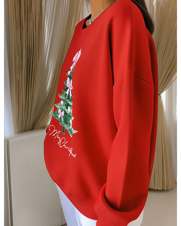 Drune | Sweatshirt mit Weihnachtsdruck und Langen Ärmeln