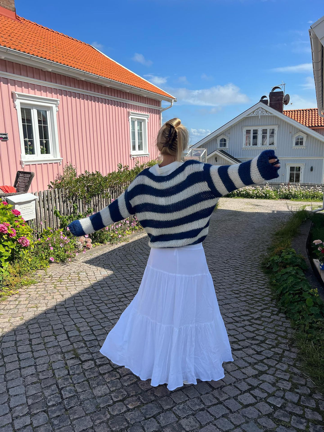 Drune | Geflochtene und gestreifte oversized Damenpullover